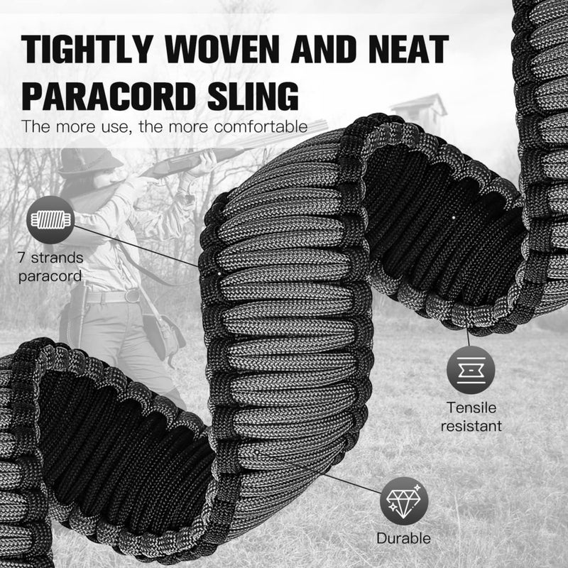 VVAAGG Two-Point Paracord Rifle Sling with Swivels, Non-Slip Gun Sling with Adjustable Length Strap - Image 3
